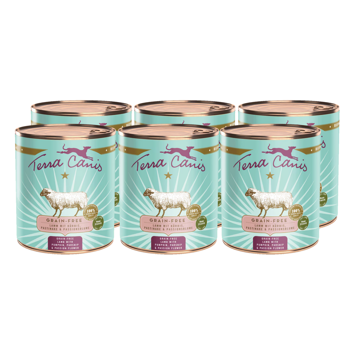 Terra Canis GRAIN-FREE Cordero con calabaza, chirivía y flor de la pasión
