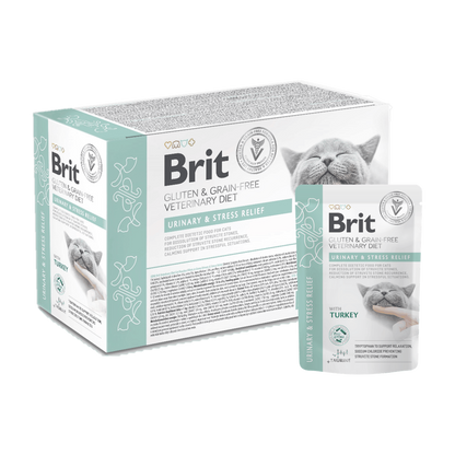 Brit Veterinary Diet Grain Free Urinary & Stress Relief sobres para gatos