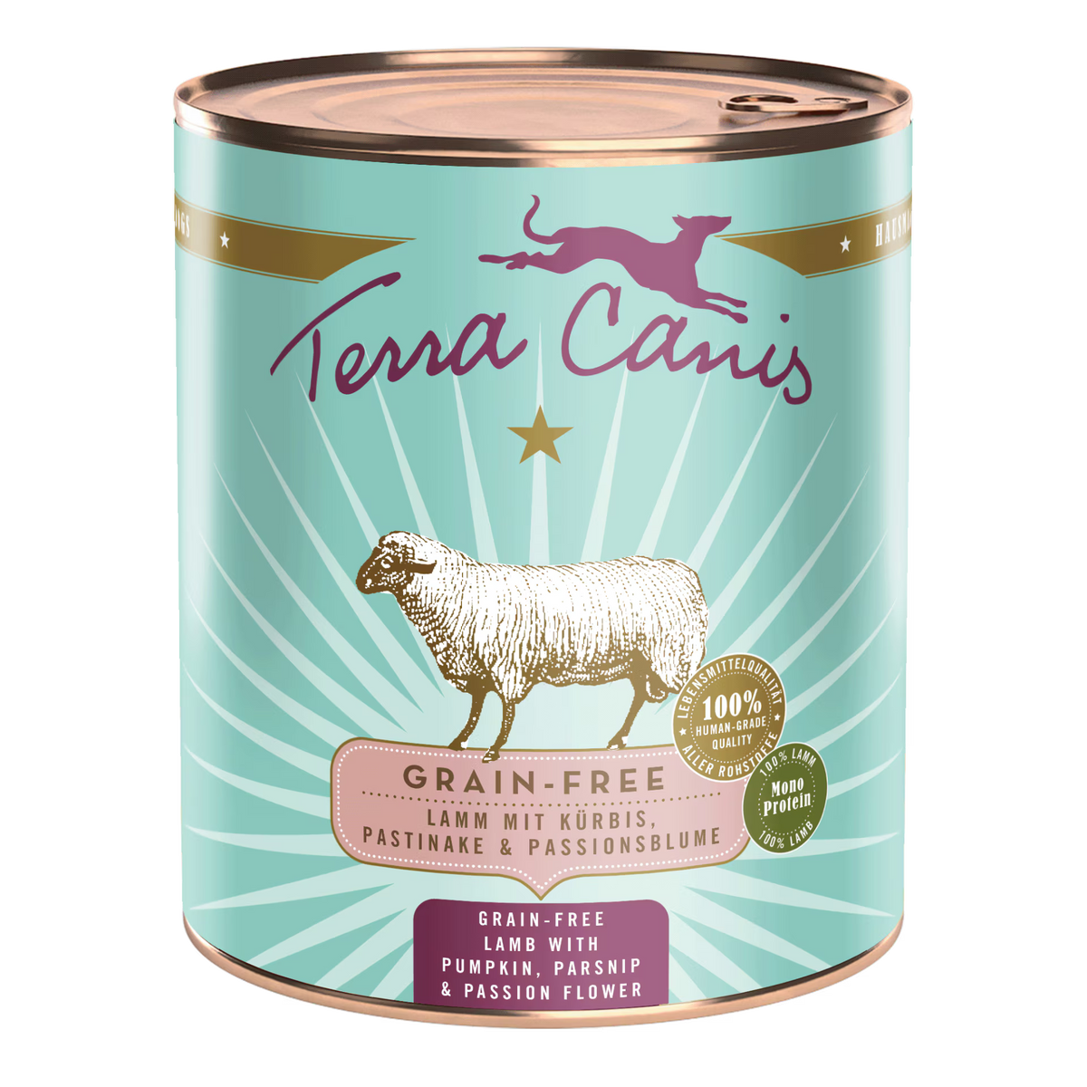 Terra Canis GRAIN-FREE Cordero con calabaza, chirivía y flor de la pasión