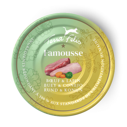 Terra Felis Famousse Buey & Conejo 12 x 80 g