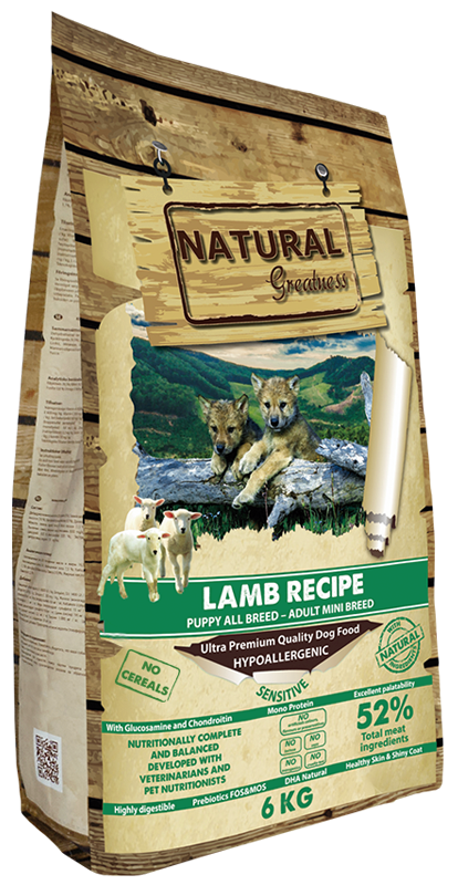 Natural Greatness – Puppy y Adult Mini Sabor Cordero