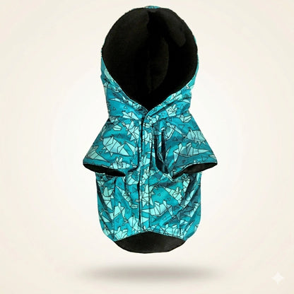 Chubasquera Impermeable Origami Print Blue