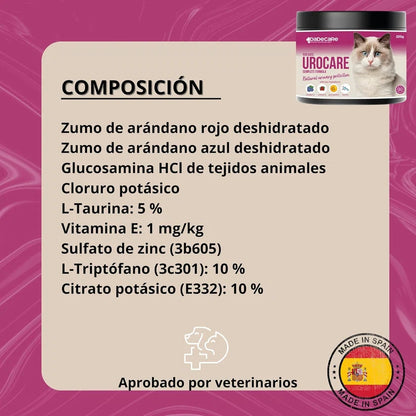 Urocare 220g Suplemento Urinario Gatos | Arándanos y Glucosamina — DadeCare