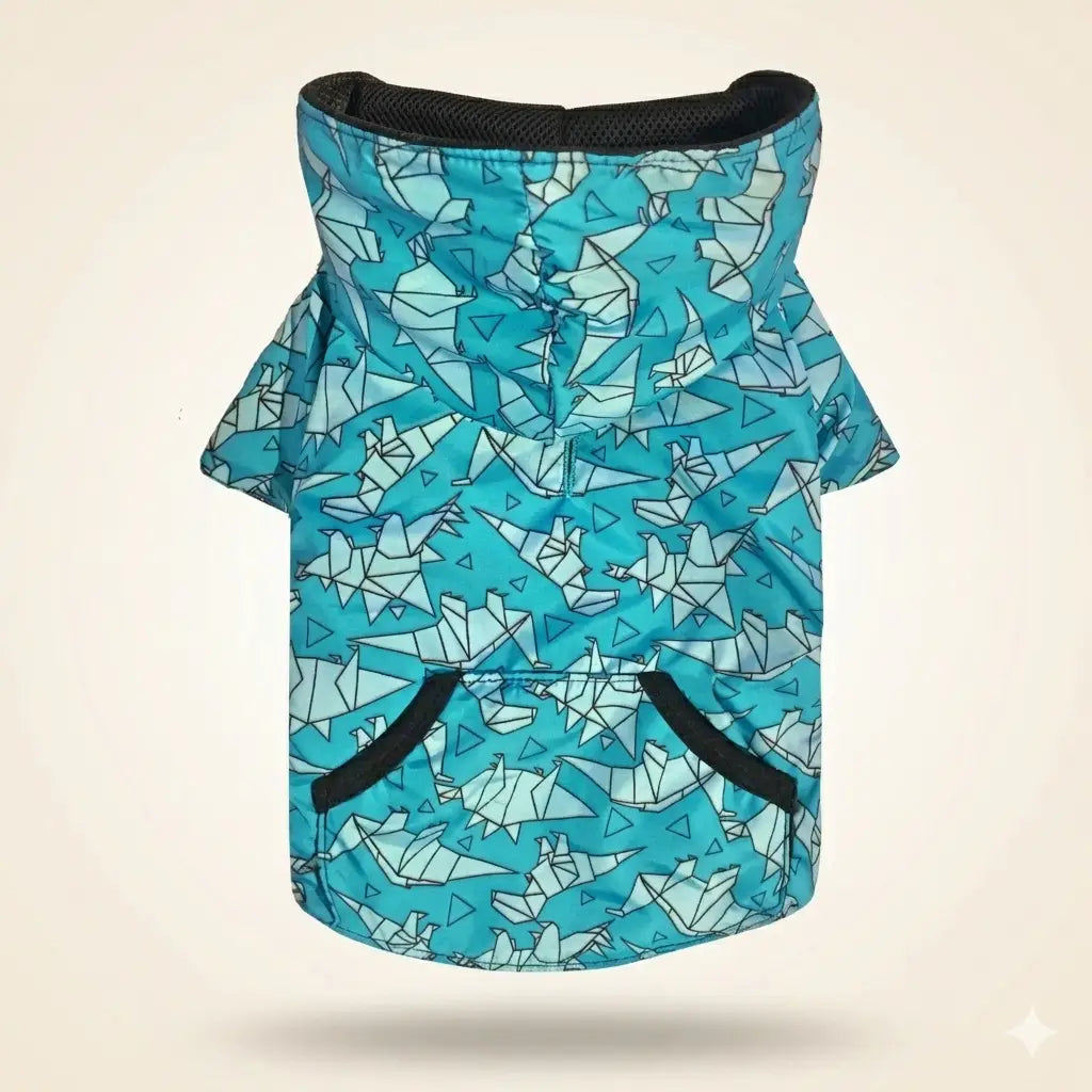 Chubasquera Impermeable Origami Print Blue