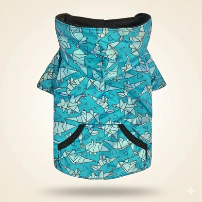 Chubasquera Impermeable Origami Print Blue