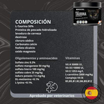 Taurina 300g para Gatos (Sabor Pescado) | Corazón, Visión e Inmunidad — DadeCare