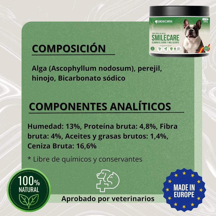 Smilecare Higiene Bucodental Polvo | Limpiador Sarro y Aliento — DadeCare