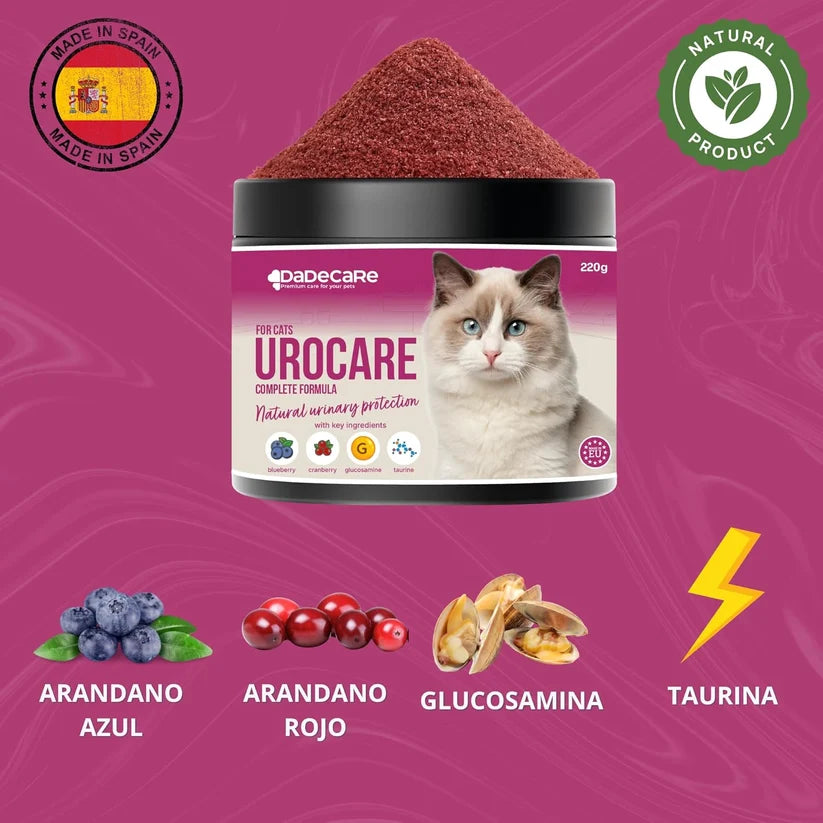 Urocare 220g Suplemento Urinario Gatos | Arándanos y Glucosamina — DadeCare