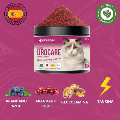Urocare 220g Suplemento Urinario Gatos | Arándanos y Glucosamina — DadeCare