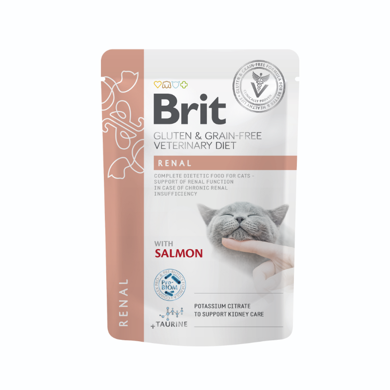 Brit Veterinary Diet Grain Free Renal Relief 12 Sobres en Salsa para Gatos