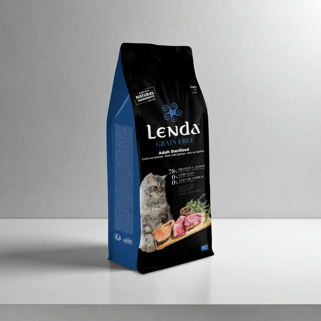 Lenda Grain Free Gato Esterilizado - Cerdo, Salmón y Krill