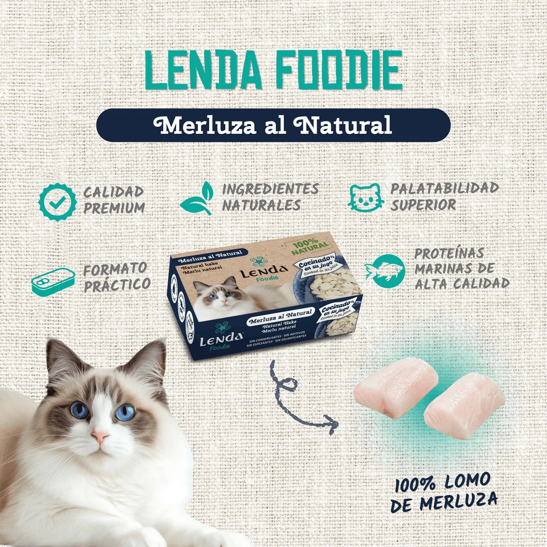 Lenda Foodie Cat Merluza al Natural | Comida Húmeda Gatos