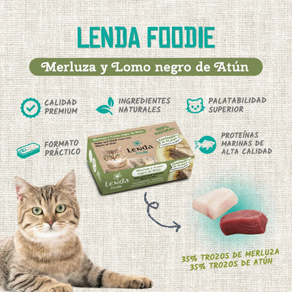Lenda Foodie Cat Merluza y Atún | Comida Húmeda para Gatos