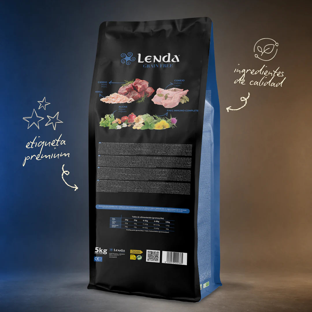 Lenda Grain Free Gato Light Low Fat - Cerdo y Conejo