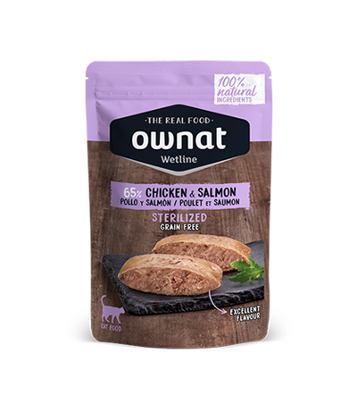 OWNAT WETLINE STERILIZED Chicken & Salmon (CAT) 85g
