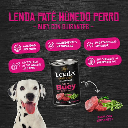 Lenda Wet Buey con Guisantes | Comida Húmeda Natural