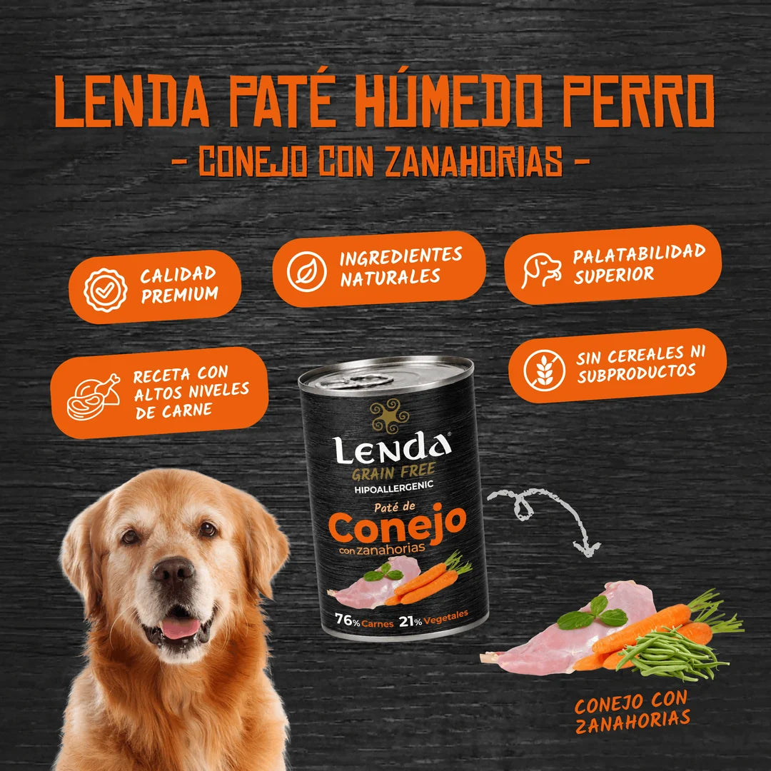 enda Wet Conejo con Zanahorias | Comida Húmeda Natural