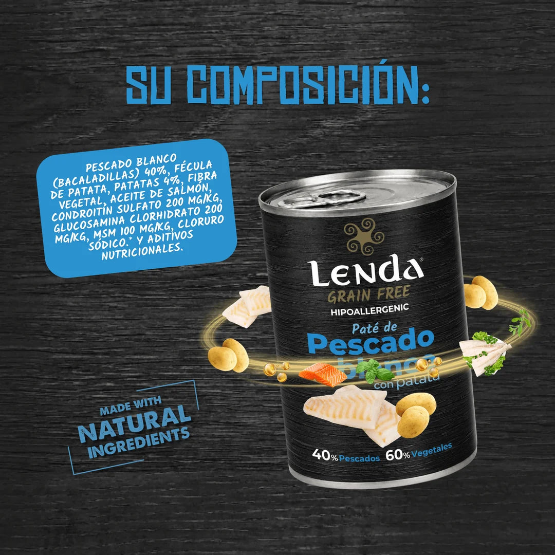Lenda Wet Pescado Blanco y Patatas | Comida Húmeda Perros