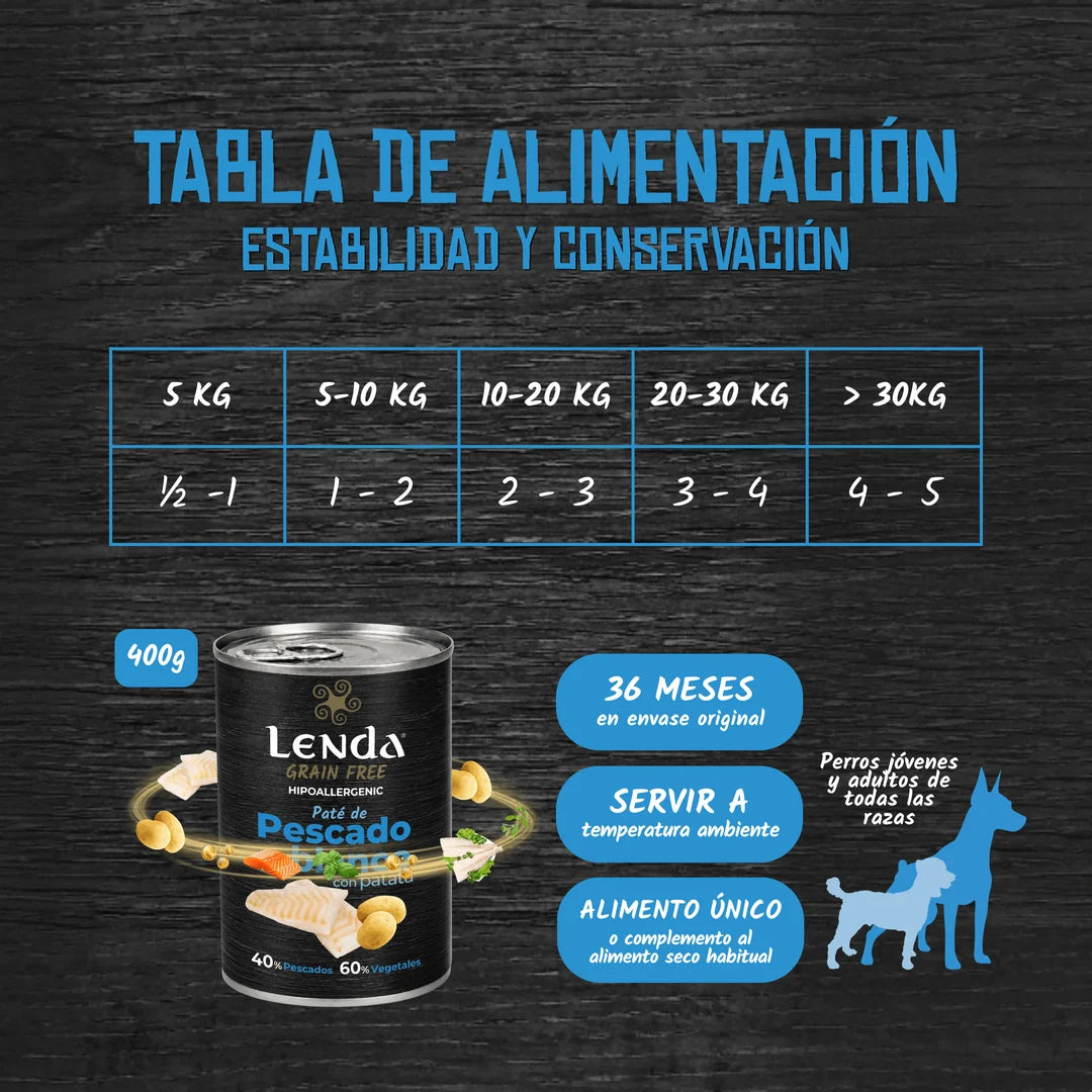 Lenda Wet Pescado Blanco y Patatas | Comida Húmeda Perros
