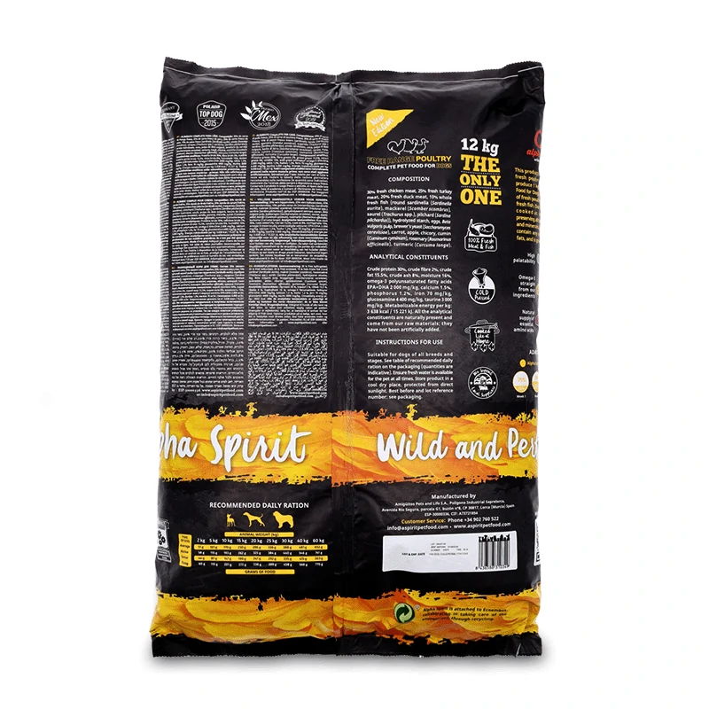Alpha Spirit Pienso para perros Free Range Poultry con Aves de corral