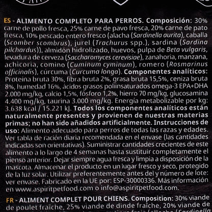 Alpha Spirit Pienso para perros Free Range Poultry con Aves de corral