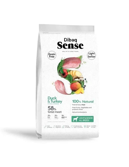 Dibaq Sense Grain Free Pato y Pavo Light o Senior