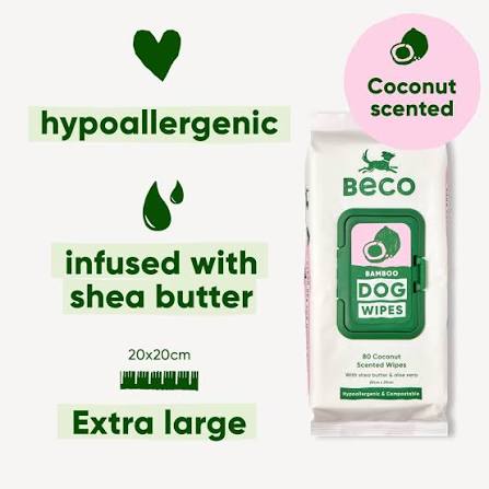 Toallitas de Bambú para Perros y Gatos Beco Pets| Biodegradables e Hipoalergénicas