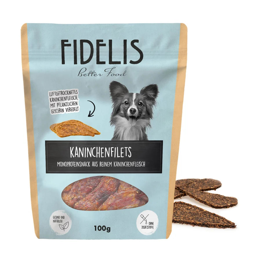 Filetes de Conejo Secados al Aire Fidelis (100g).