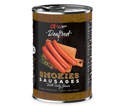 Alpha Spirit Salchichas Frankfurt en lata para perros 400 g