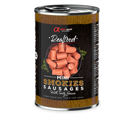 Alpha Spirit Salchichas Frankfurt en lata para perros 400 g