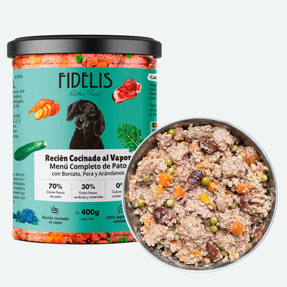 Tarro Fidelis 400 g - Pato con boniato, pera y arándanos