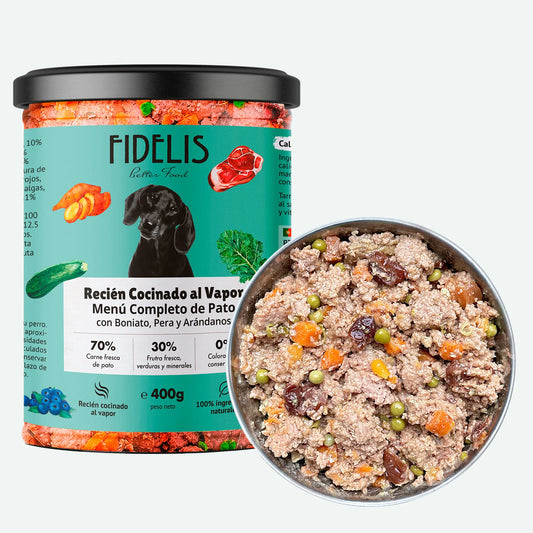 Tarro Fidelis 400 g - Pato con boniato, pera y arándanos