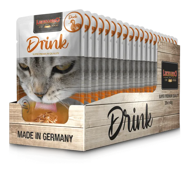 LEONARDO Drinks Duck – Bebida  hidratación de Pato para Gatos