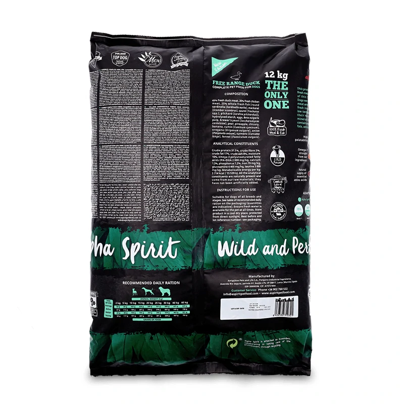 Alpha Spirit The Only One Free Range Duck pienso para perros