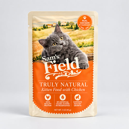 Comida Húmeda para Gatos Sam's Field Pouch - Filetes de Pollo con Calabaza (85g)