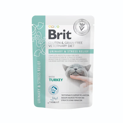 Brit Veterinary Diet Grain Free Urinary & Stress Relief 12 Sobres en Salsa para Gatos