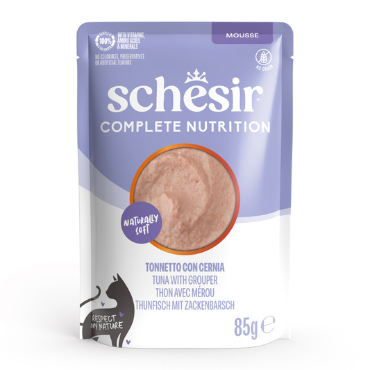 Schesir CAT Mousse Atún con Mero para Gatos Adultos
